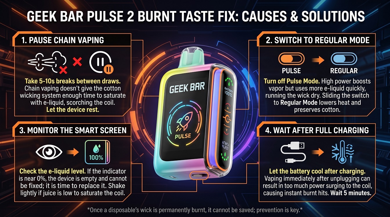 Geek Bar Pulse 2 Burnt Taste Fix